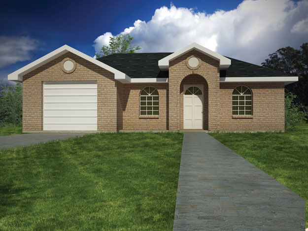 3-Bedroom, 1002 Sq Ft Southwest Home Plan - 191-1022 - Main Exterior