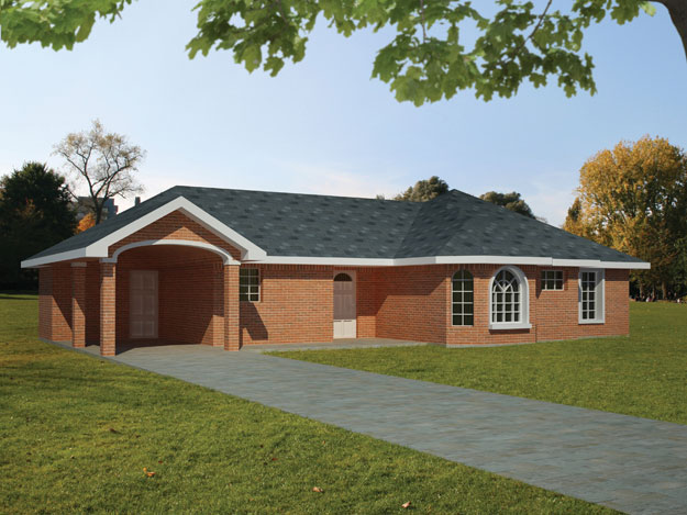 3-Bedroom, 1200 Sq Ft Southwest Home Plan - 191-1025 - Main Exterior