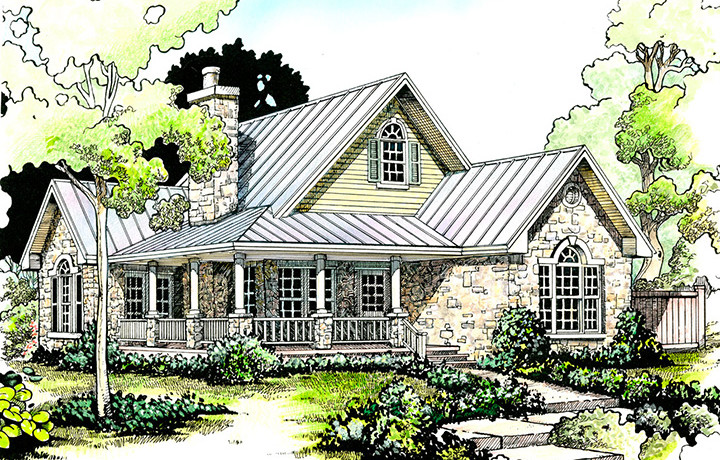 2-Bedroom, 1065 Sq Ft Cottage Home Plan - 192-1047 - Main Exterior
