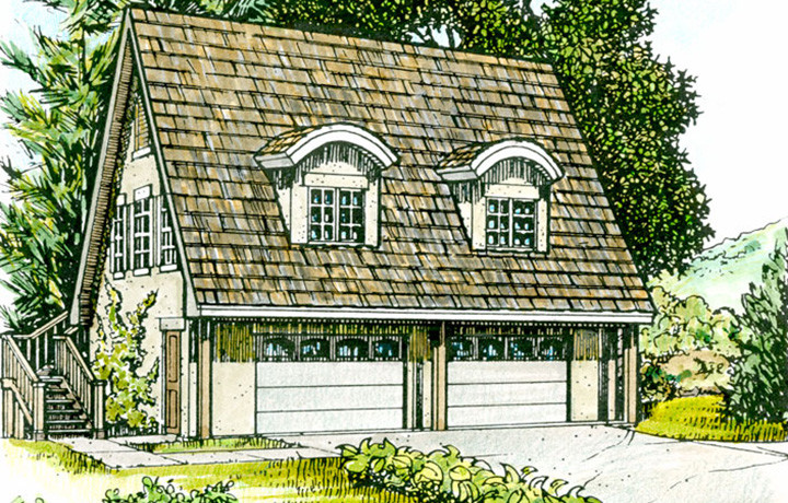 1-Bedroom, 703 Sq Ft Garage House Plan - 192-1052 - Front Exterior