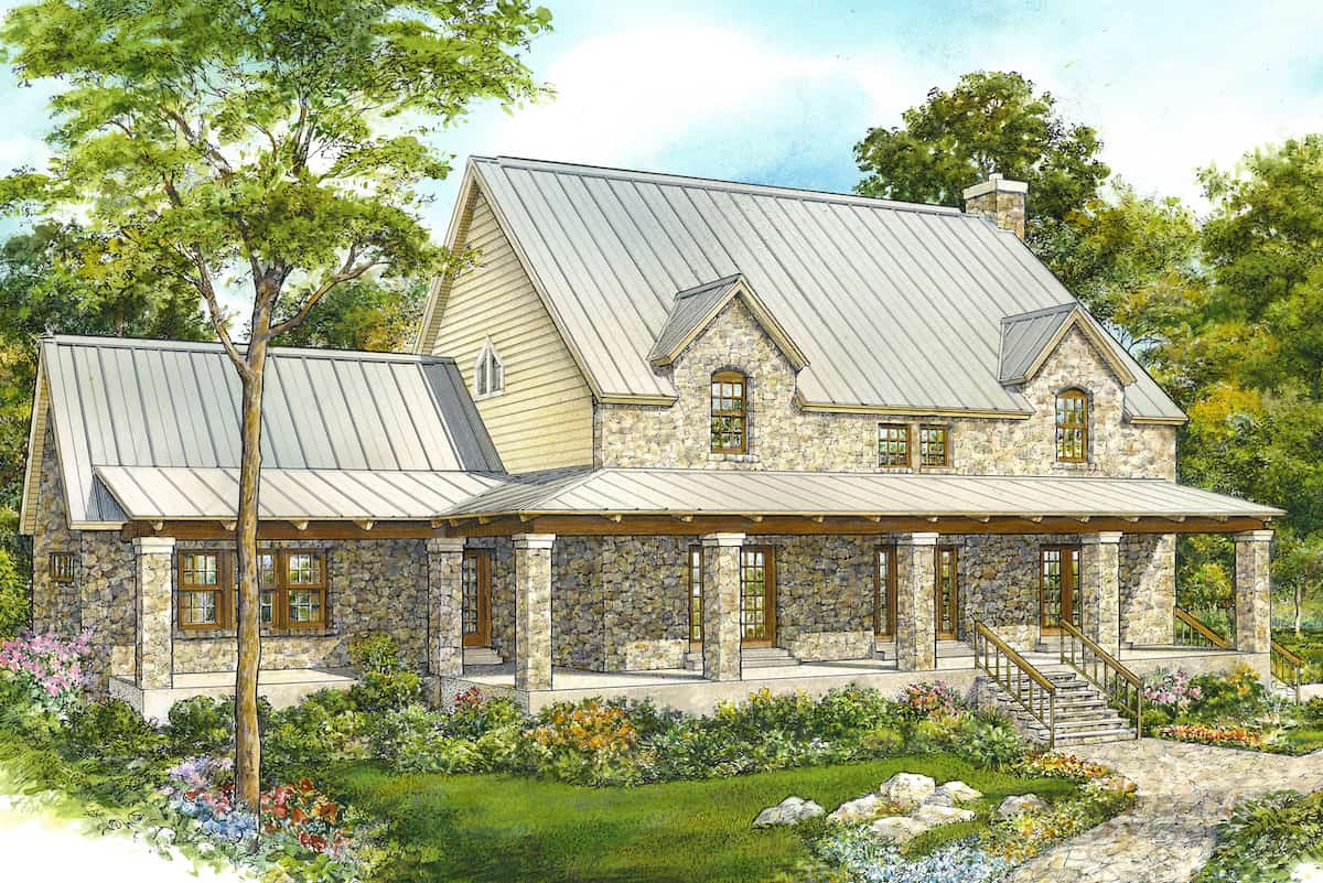 3-Bedroom, 3718 Sq Ft Farmhouse Home - Plan - 192-1066 - Main Exterior