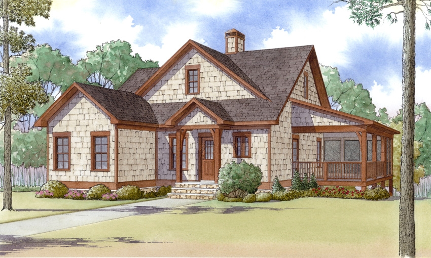 3-Bedroom, 1559 Sq Ft Craftsman House Plan - 193-1003 - Front Exterior
