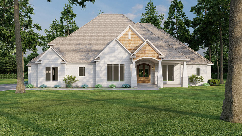 4-Bedroom, 3385 Sq Ft European House - Plan #193-1027 - Front Exterior