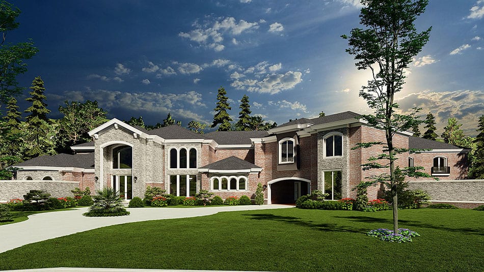 5-Bedroom, 8388 Sq Ft European Home Plan - 193-1032 - Main Exterior