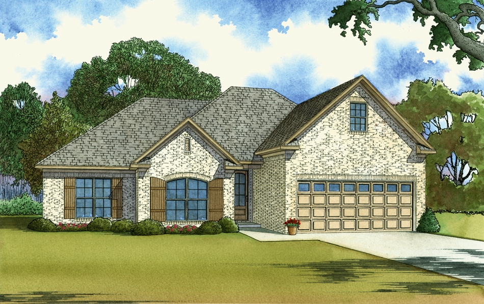 4-Bedroom, 1994 Sq Ft Southern House Plan - 193-1038 - Front Exterior