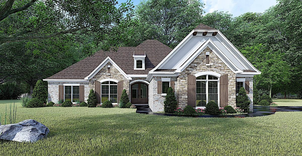 4-Bedroom, 1901 Sq Ft French Home - Plan #193-1054 - Front Exterior