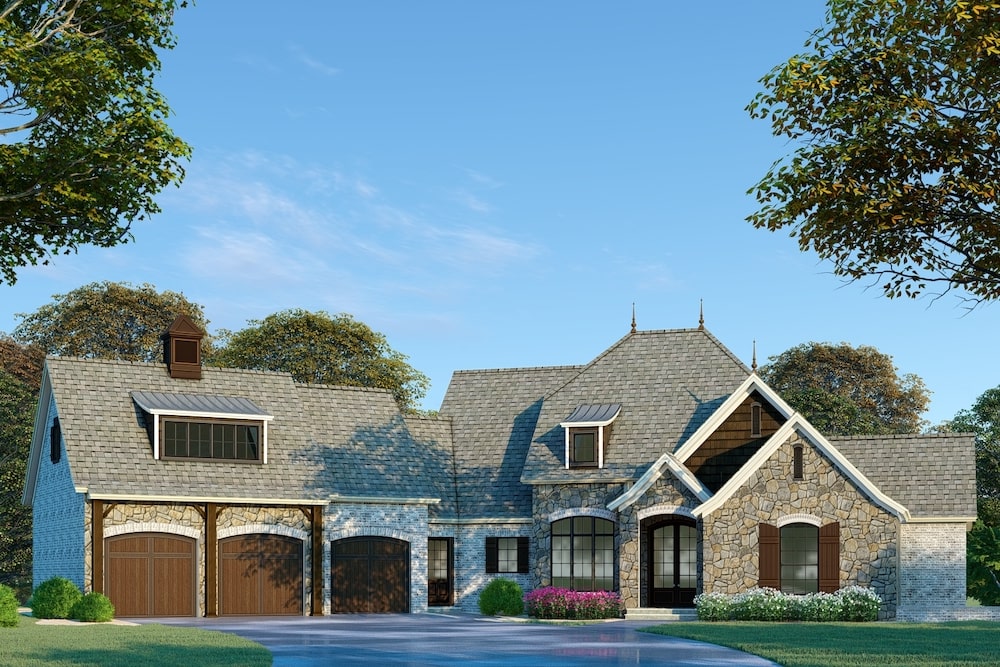 3-Bedroom, 4275 Sq Ft European House - Plan #193-1075 - Front Exterior