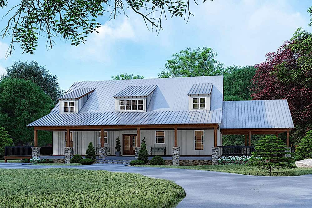 3-Bedroom, 3830 Sq Ft Farmhouse House - Plan #193-1098 - Front Exterior