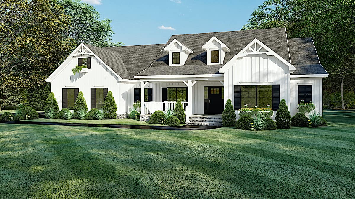 4-Bedroom, 2294 Sq Ft Modern Farmhouse - Plan #193-1150 - Main Exterior