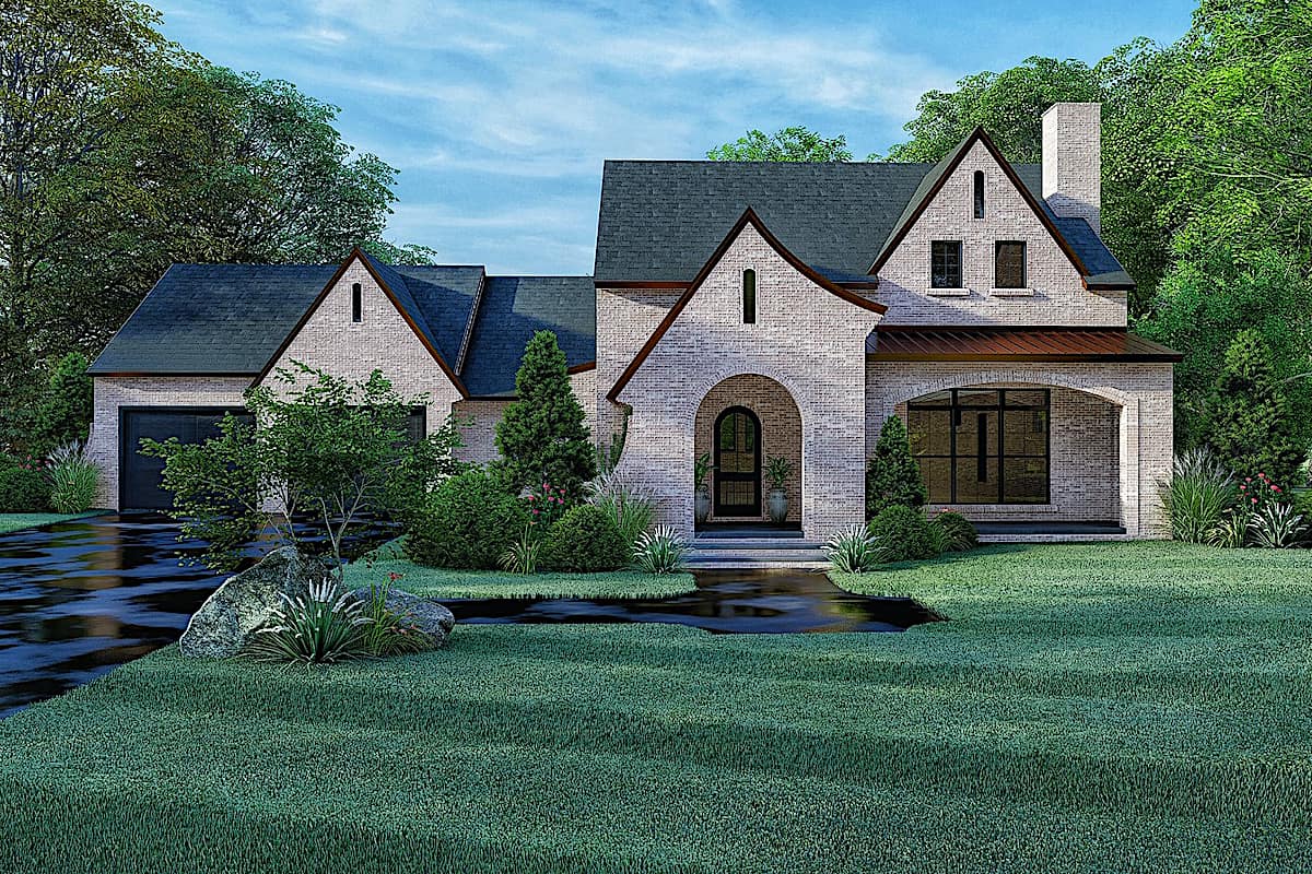 4-Bedroom, 2577 Sq Ft French House Plan - 193-1173 - Front Exterior