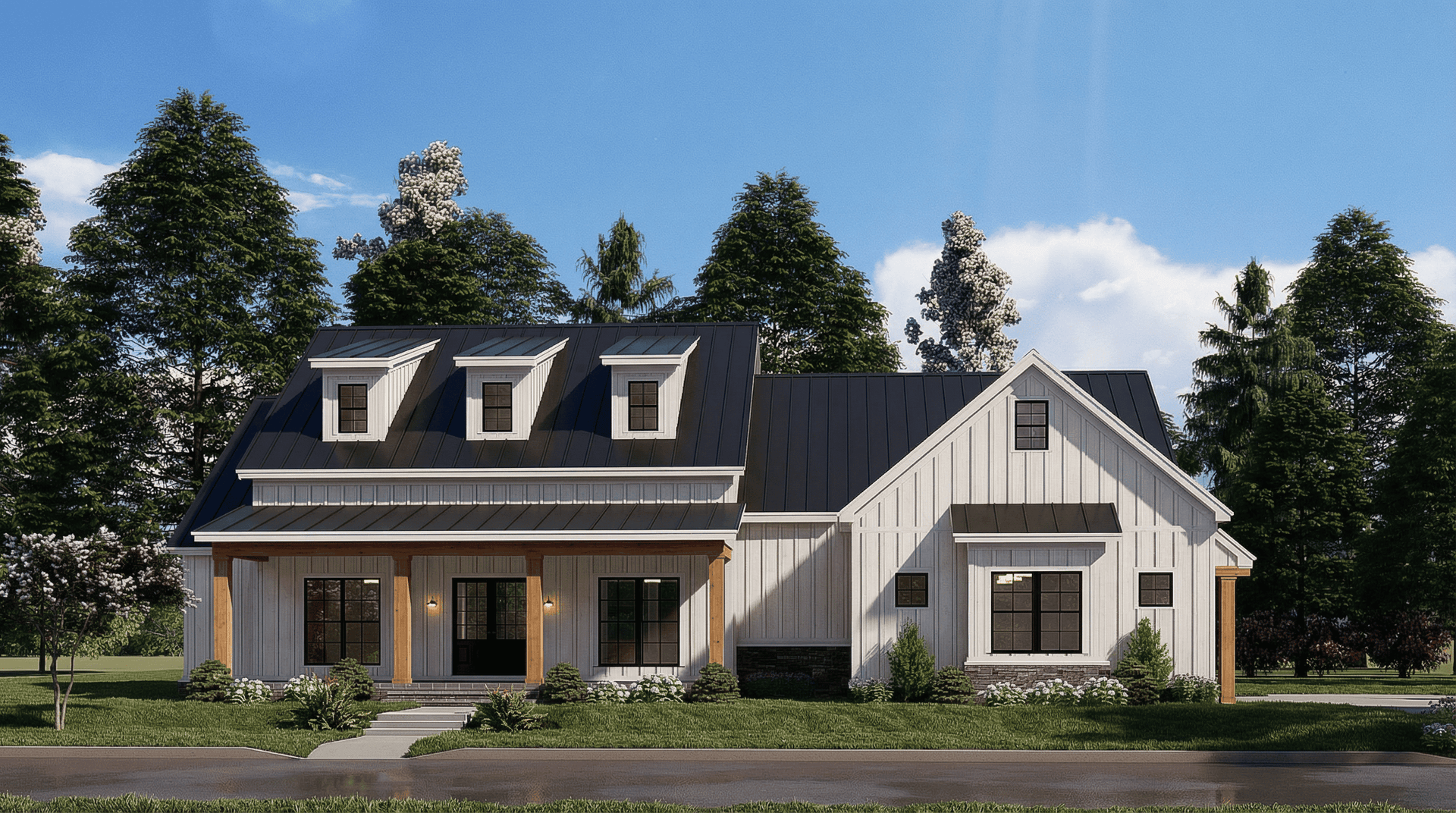 4-Bedroom, 2343 Sq Ft Contemporary Home - Plan #193-1177 - Main Exterior