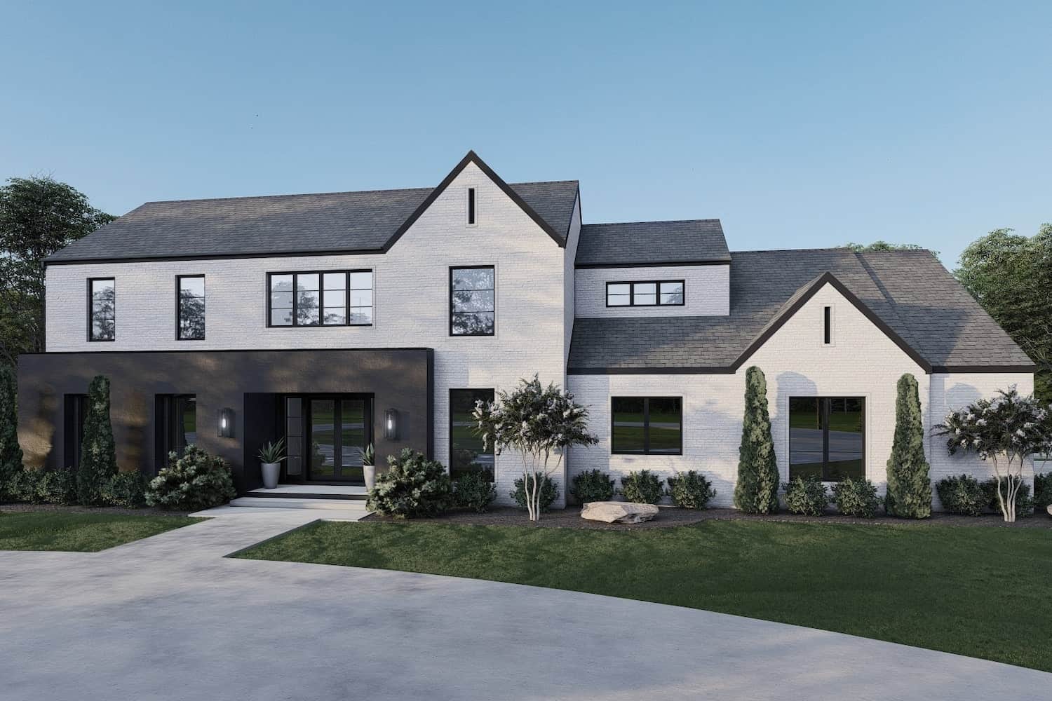 5-Bedroom, 5293 Sq Ft Contemporary House Plan - 193-1207 - Front Exterior