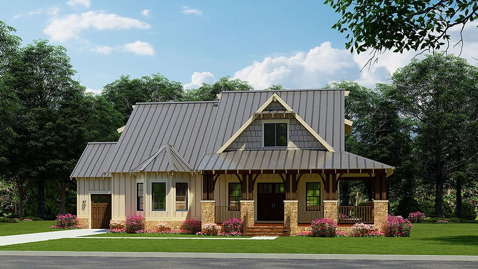 3-Bedroom, 2408 Sq Ft Farmhouse Home Plan - 193-1225 - Main Exterior