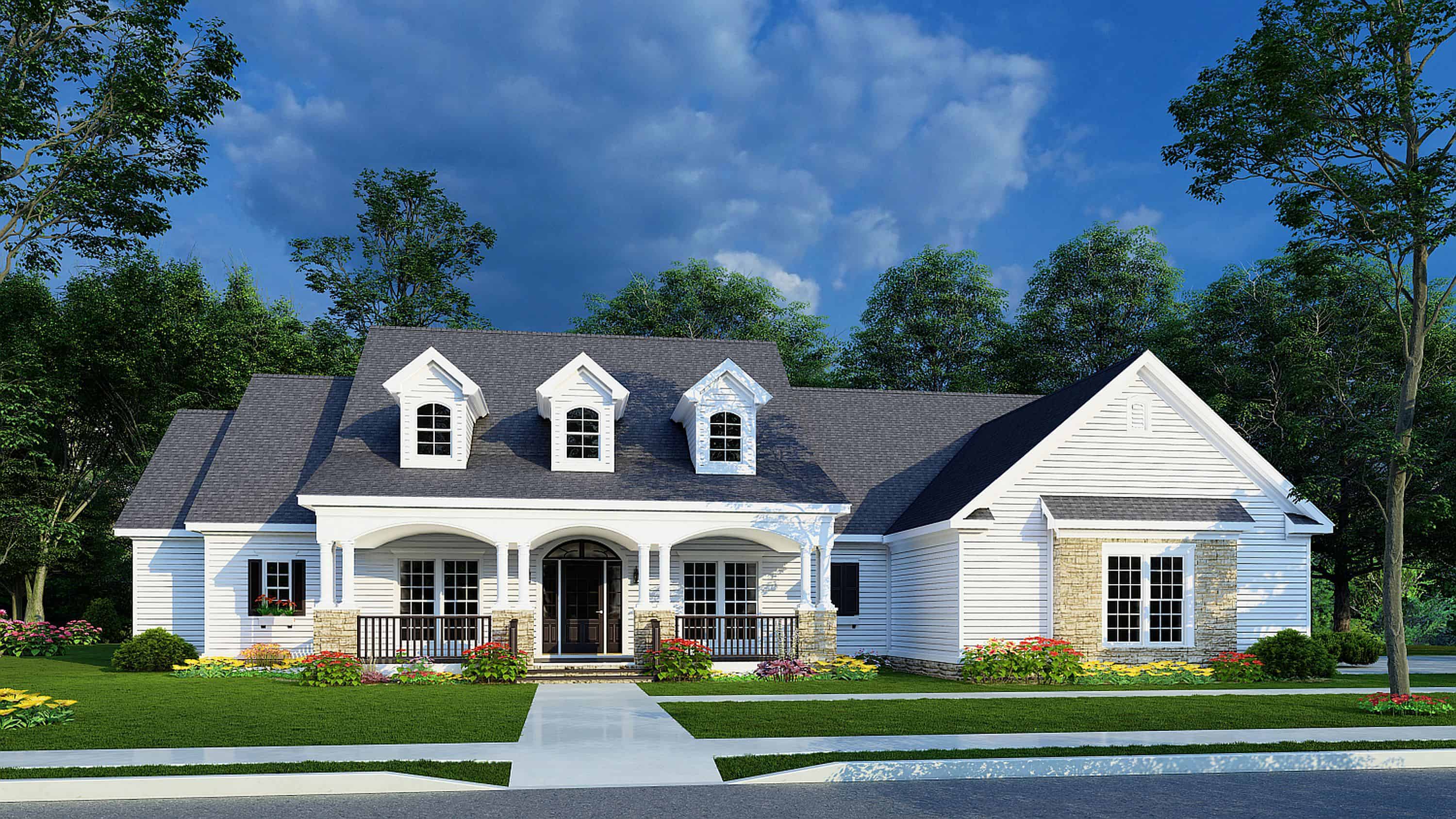 4-Bedroom, 2635 Sq Ft Traditional House Plan - 193-1245 - Front Exterior