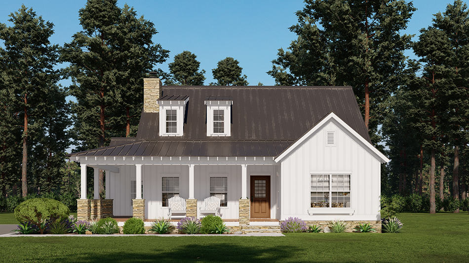 2-Bedroom, 1517 Sq Ft Country Home Plan - 193-1269 - Main Exterior