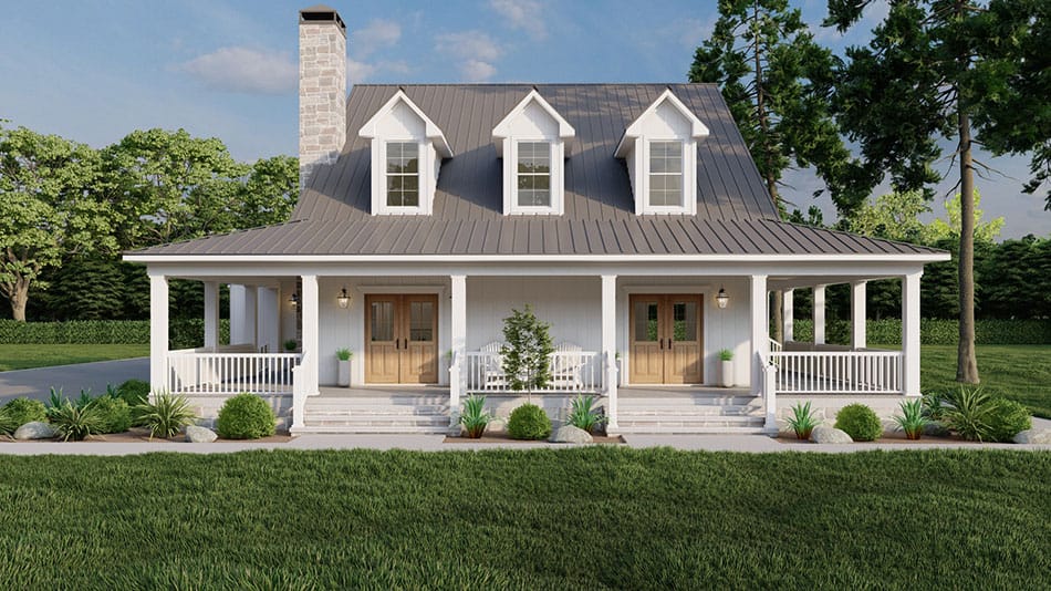 3-Bedroom, 2182 Sq Ft Country House Plan - 193-1272 - Front Exterior