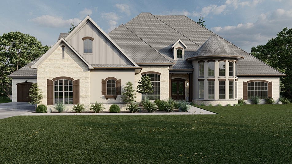 6-Bedroom, 8769 Sq Ft European House Plan - 193-1291 - Front Exterior