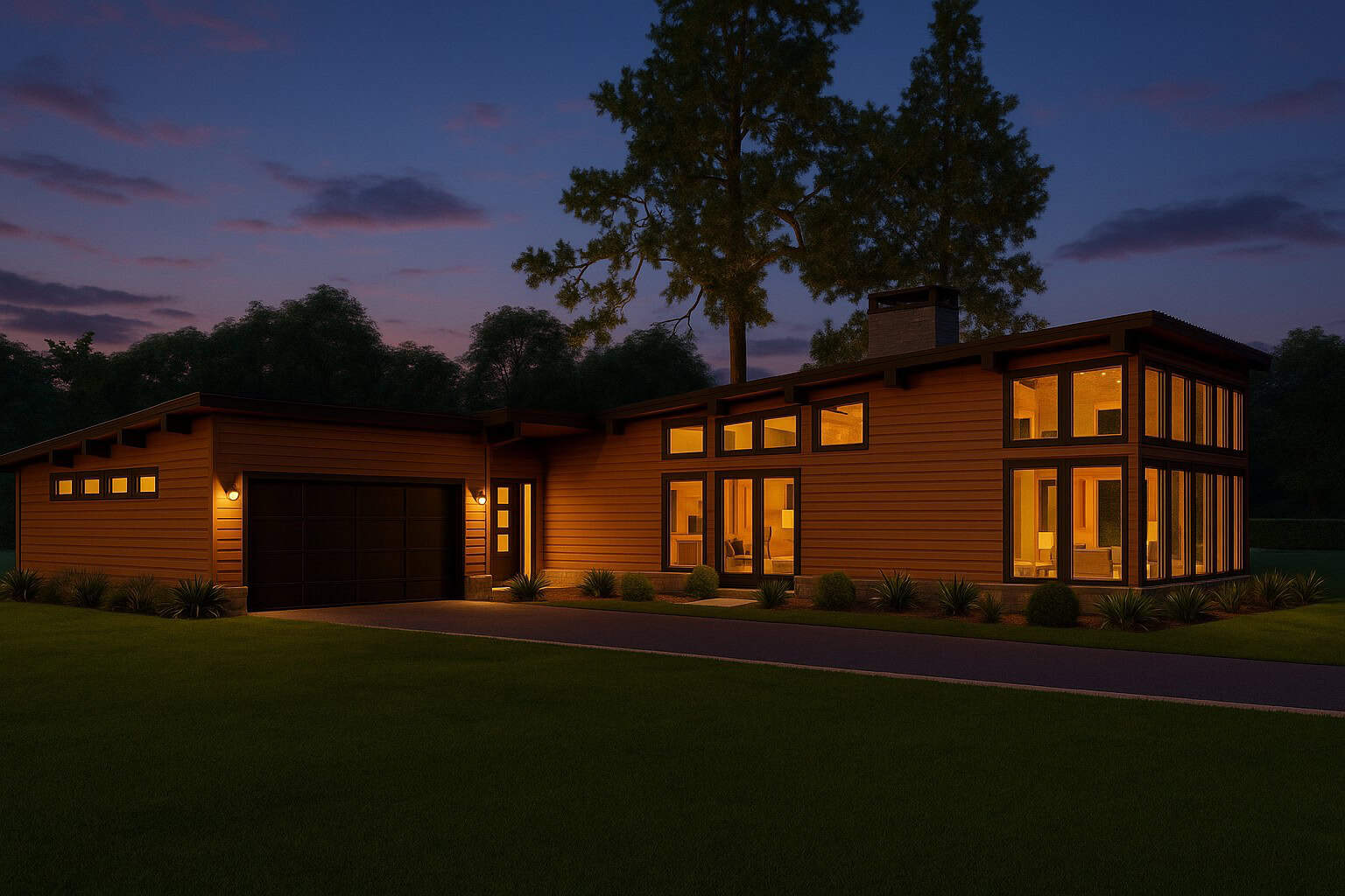 3-Bedroom, 2480 Sq Ft Modern House Plan - 193-1307 - Front Exterior