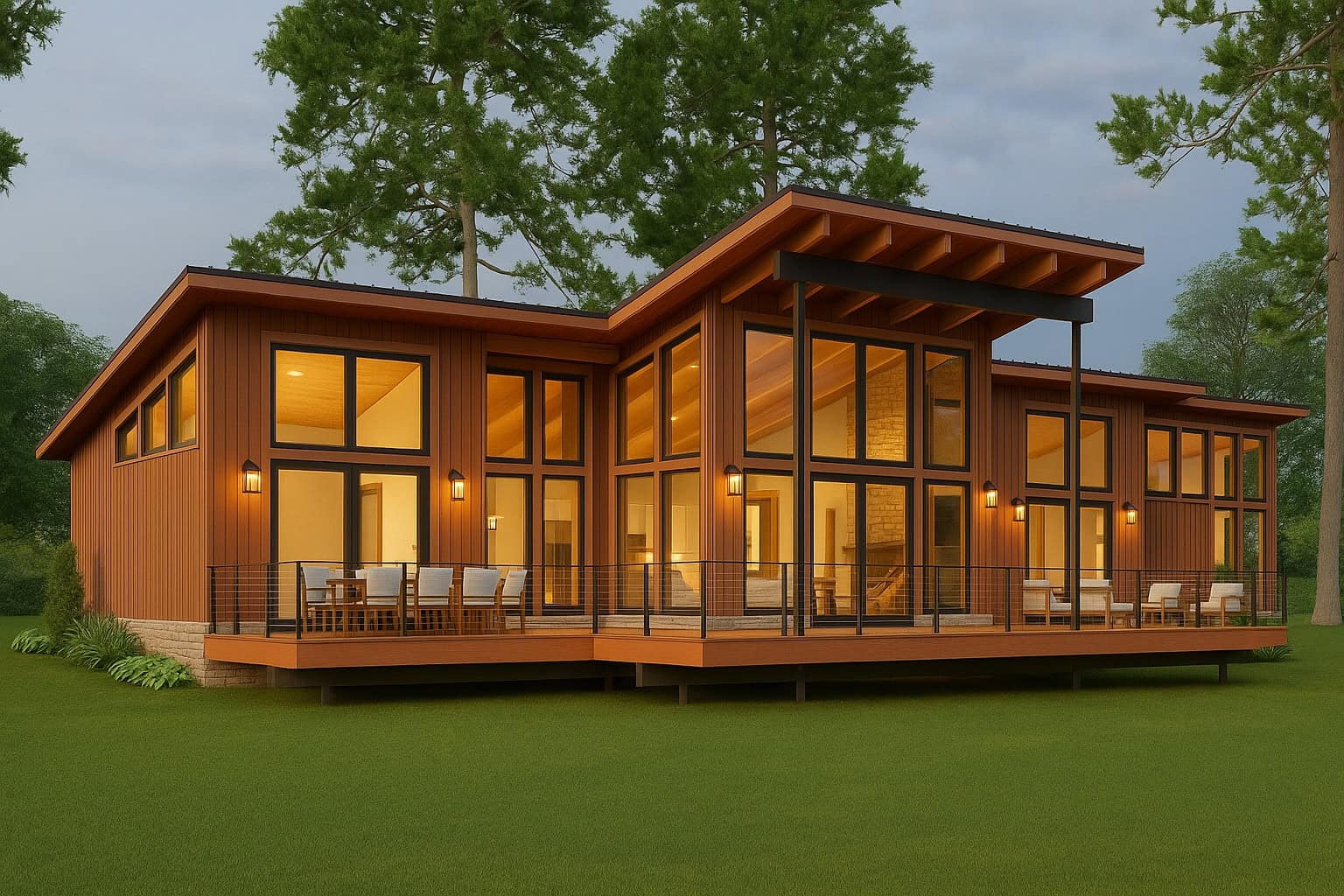 2-Bedroom, 1655 Sq Ft Modern Home Plan - 193-1312 - Main Exterior