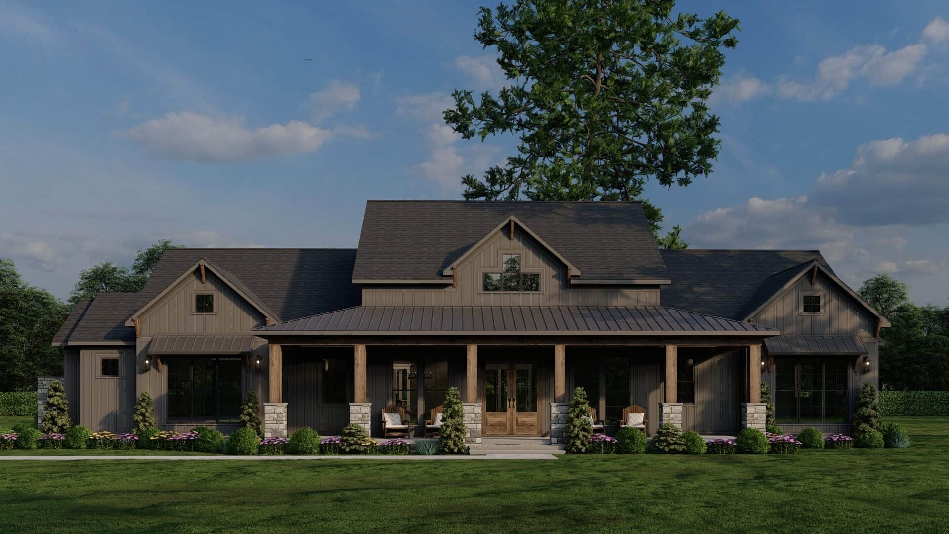 3-Bedroom, 2480 Sq Ft Country House Plan - 193-1314 - Front Exterior