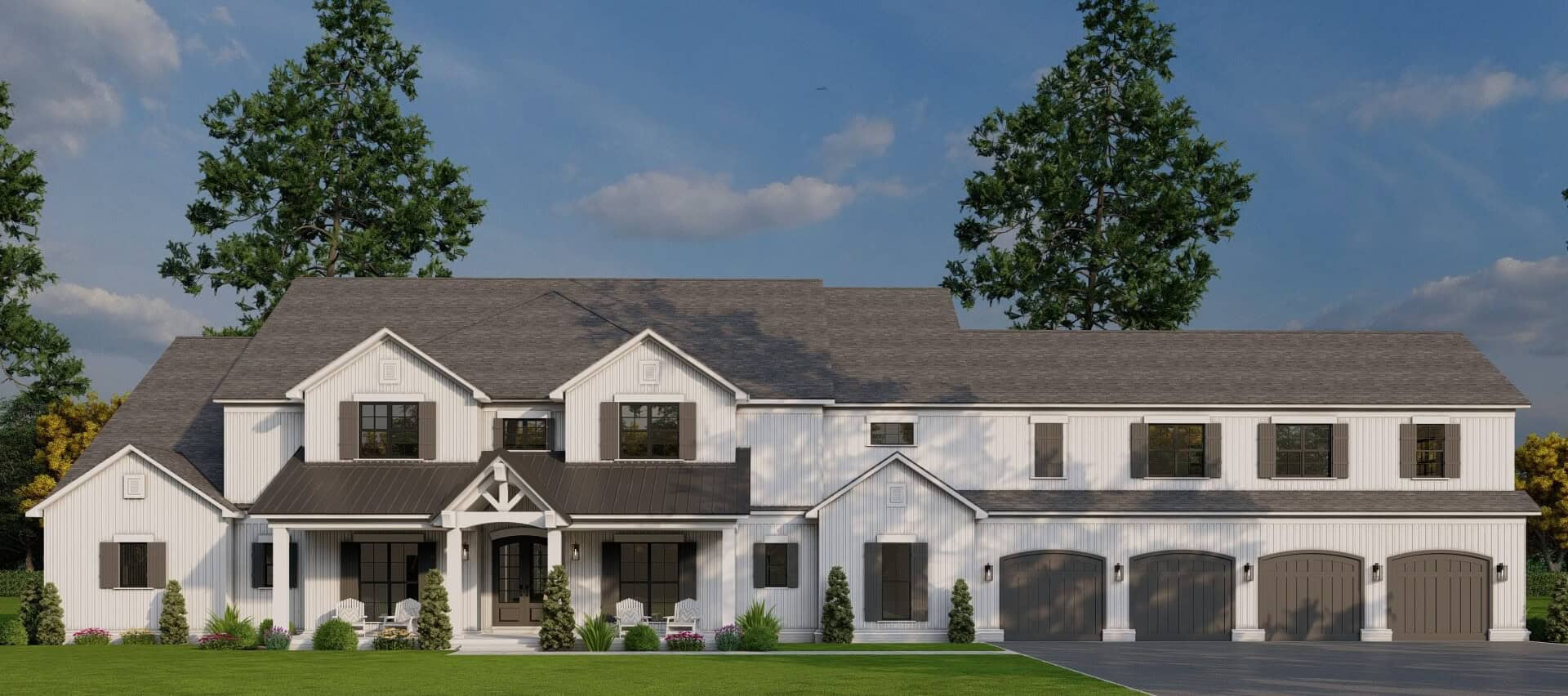 Farmhouse Home Plan - 5 Bedrms, 6.5 Baths - 7618 Sq Ft - #193-1371