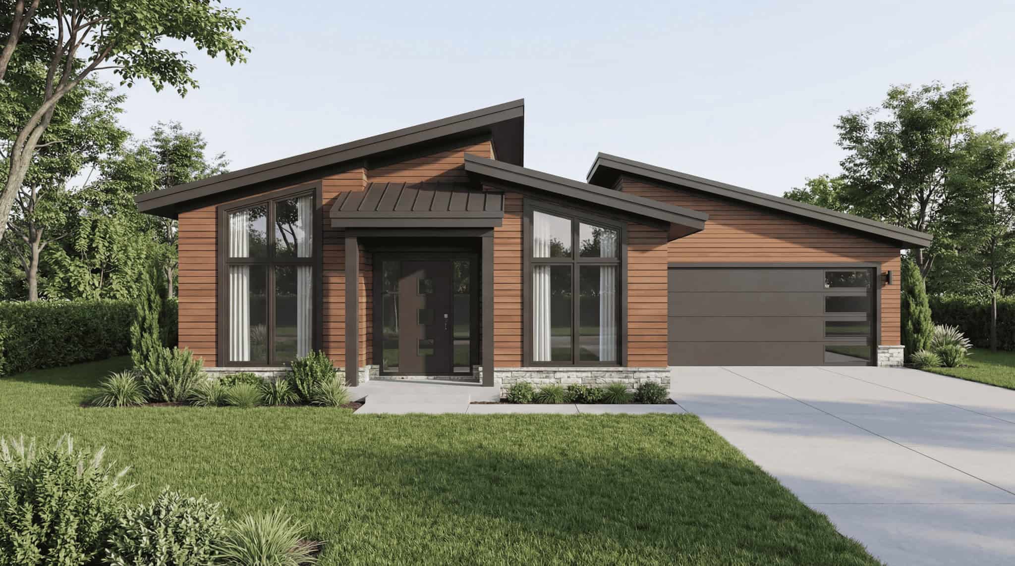 Modern Home Plan - 3 Bedrms, 2.5 Baths - 1388 Sq Ft - #193-1390