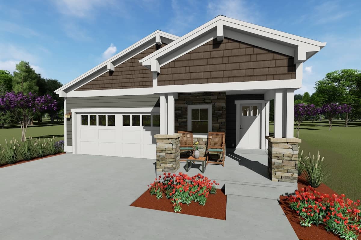 3-Bedroom, 1470 Sq Ft Craftsman Home - Plan #194-1013 - Main Exterior
