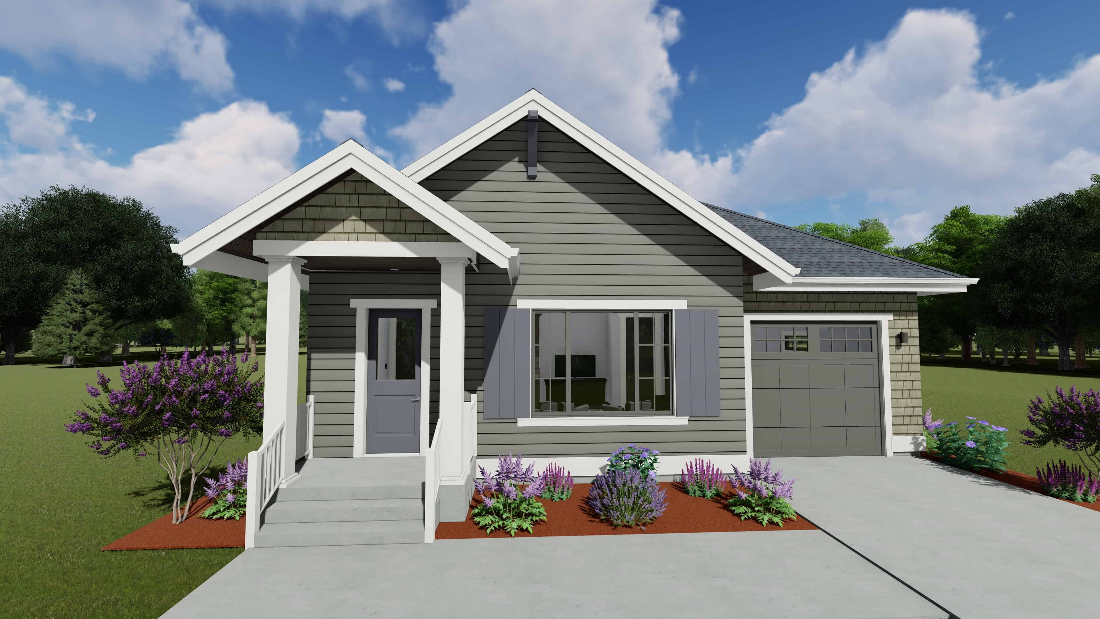 1-Bedroom, 810 Sq Ft Small House - Plan #194-1039 - Front Exterior