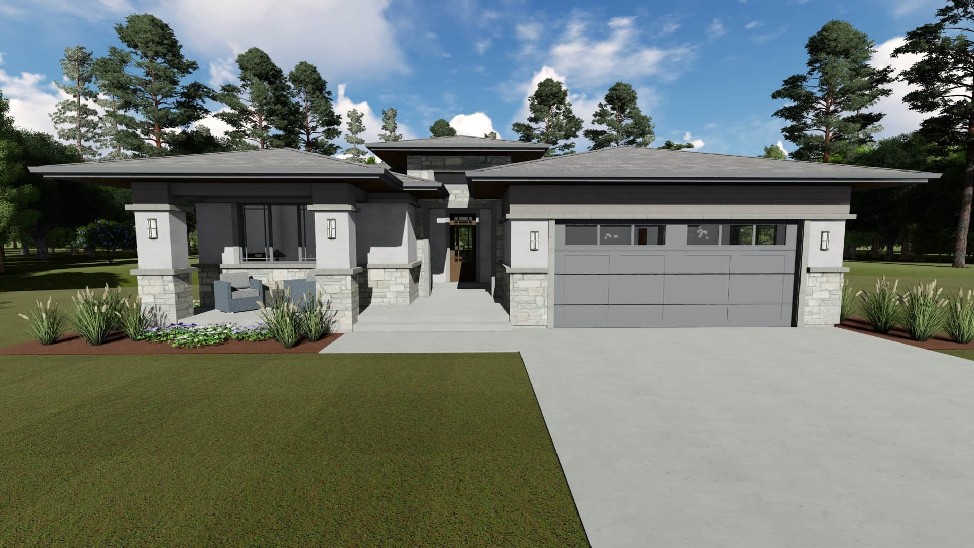 3–5-Bedroom, 2385 Sq Ft Prairie Style House - Plan #194-1051 - Front Exterior