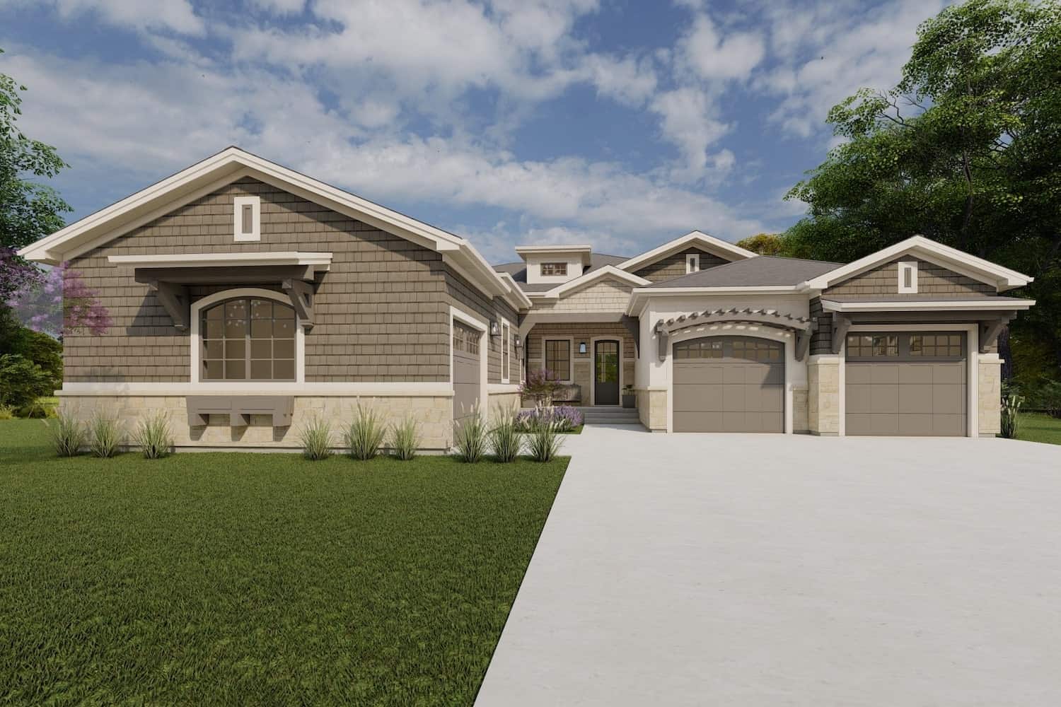 5-Bedroom, 4576 Sq Ft Contemporary House Plan - 194-1060 - Front Exterior