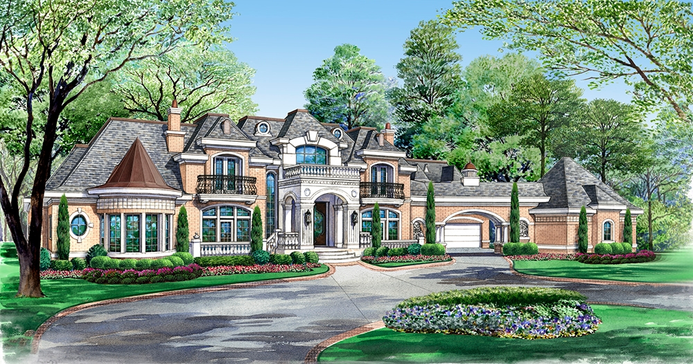 7-Bedroom, 15079 Sq Ft Tudor Home Plan - 195-1012 - Main Exterior