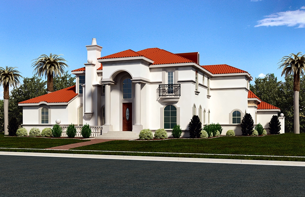 4-Bedroom, 3245 Sq Ft Mediterranean Home Plan - 195-1013 - Main Exterior