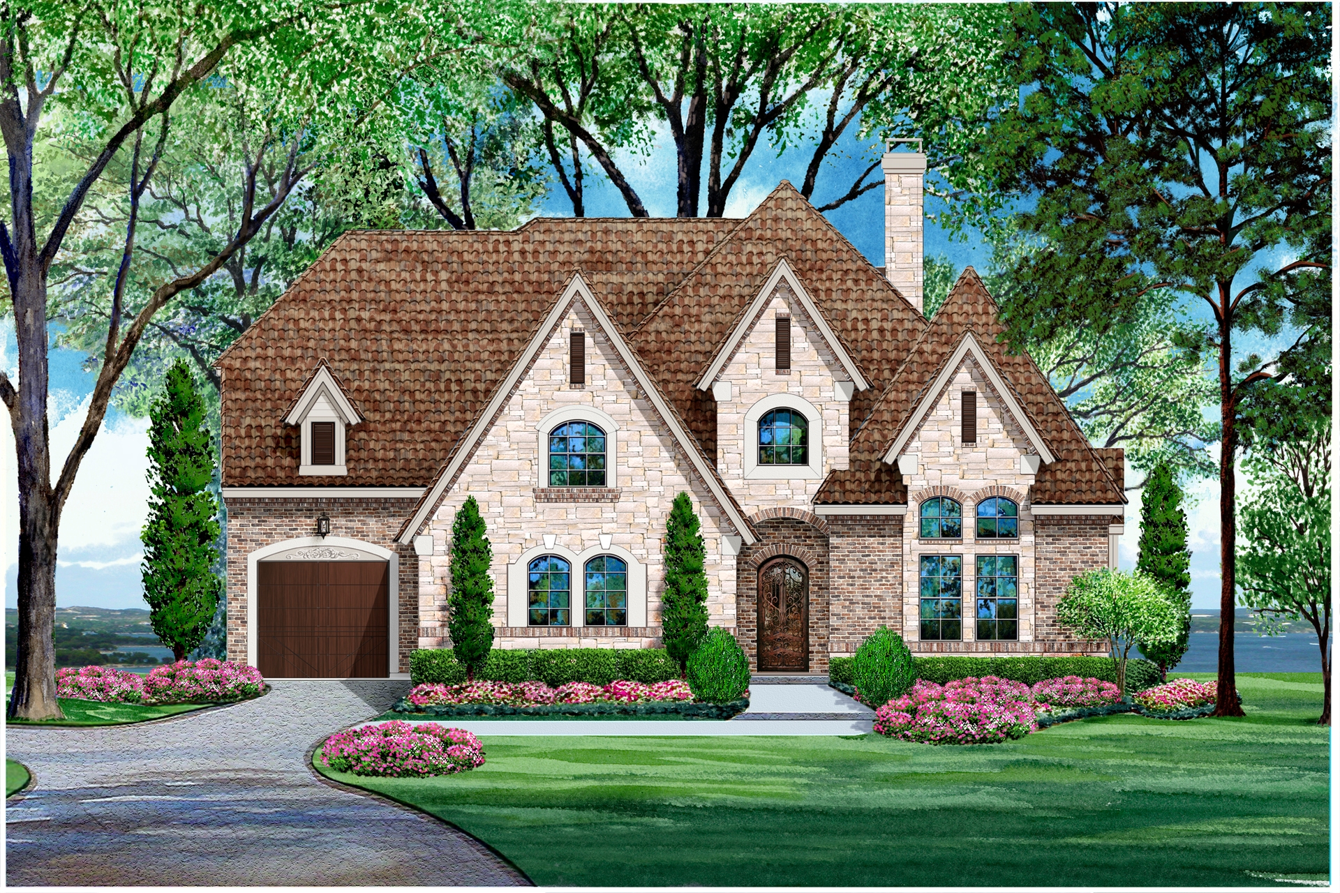 4-Bedroom, 4268 Sq Ft Luxury House Plan - 195-1024 - Front Exterior