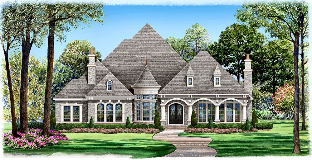 4-Bedroom, 4956 Sq Ft Mediterranean House Plan - 195-1047 - Front Exterior