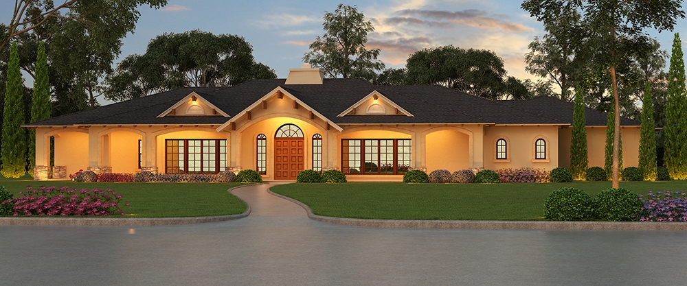 3-Bedroom, 5599 Sq Ft Tudor House Plan - 195-1055 - Front Exterior