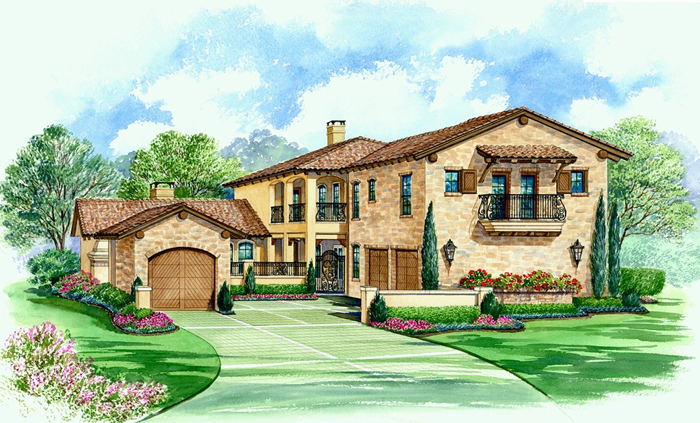 4-Bedroom, 3671 Sq Ft Georgian House Plan - 195-1099 - Front Exterior