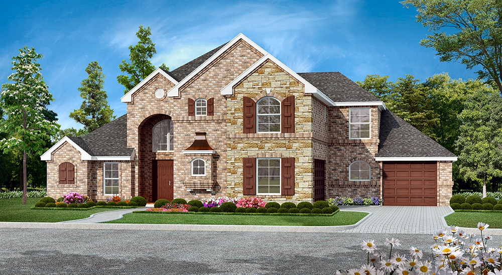 4-Bedroom, 3035 Sq Ft Tudor Home Plan - 195-1148 - Main Exterior