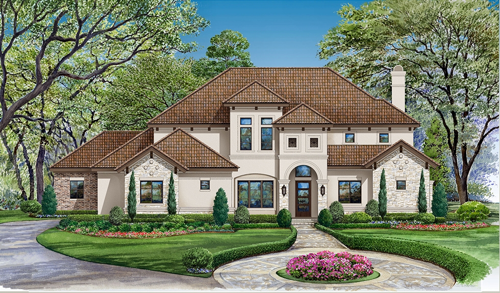 4-Bedroom, 3560 Sq Ft Mediterranean Home Plan - 195-1149 - Main Exterior