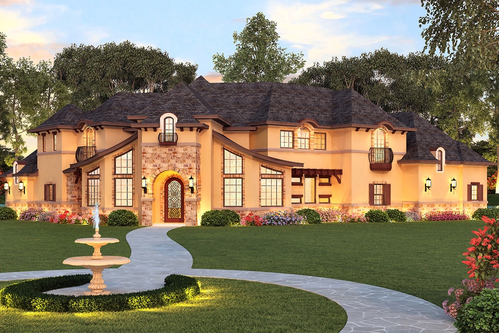 4-Bedroom, 3767 Sq Ft Luxury Home Plan - 195-1150 - Main Exterior