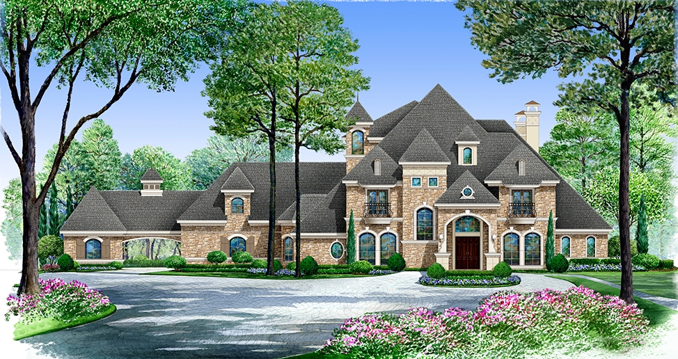 5-Bedroom, 6291 Sq Ft Mediterranean Home Plan - 195-1164 - Main Exterior