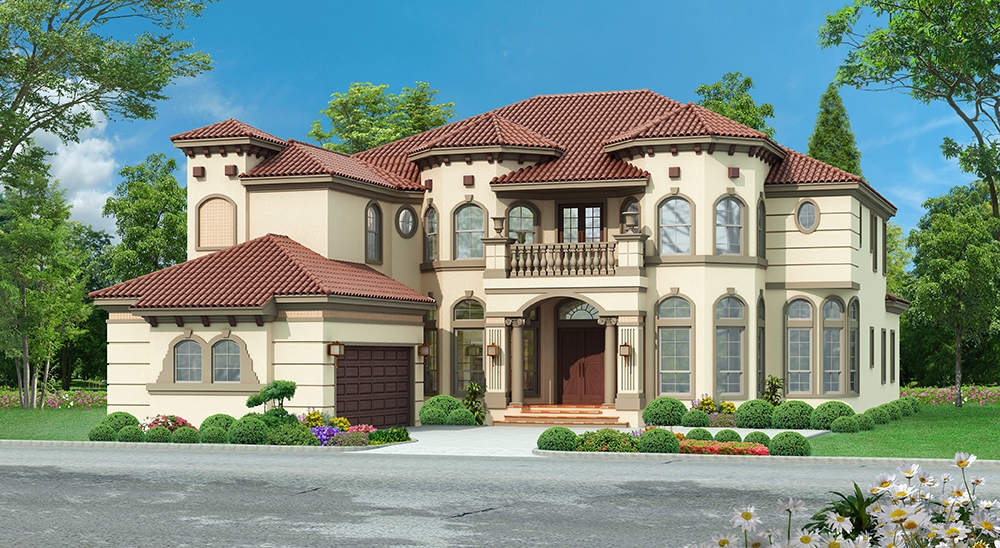 5-Bedroom, 5351 Sq Ft Mediterranean House Plan - 195-1172 - Front Exterior