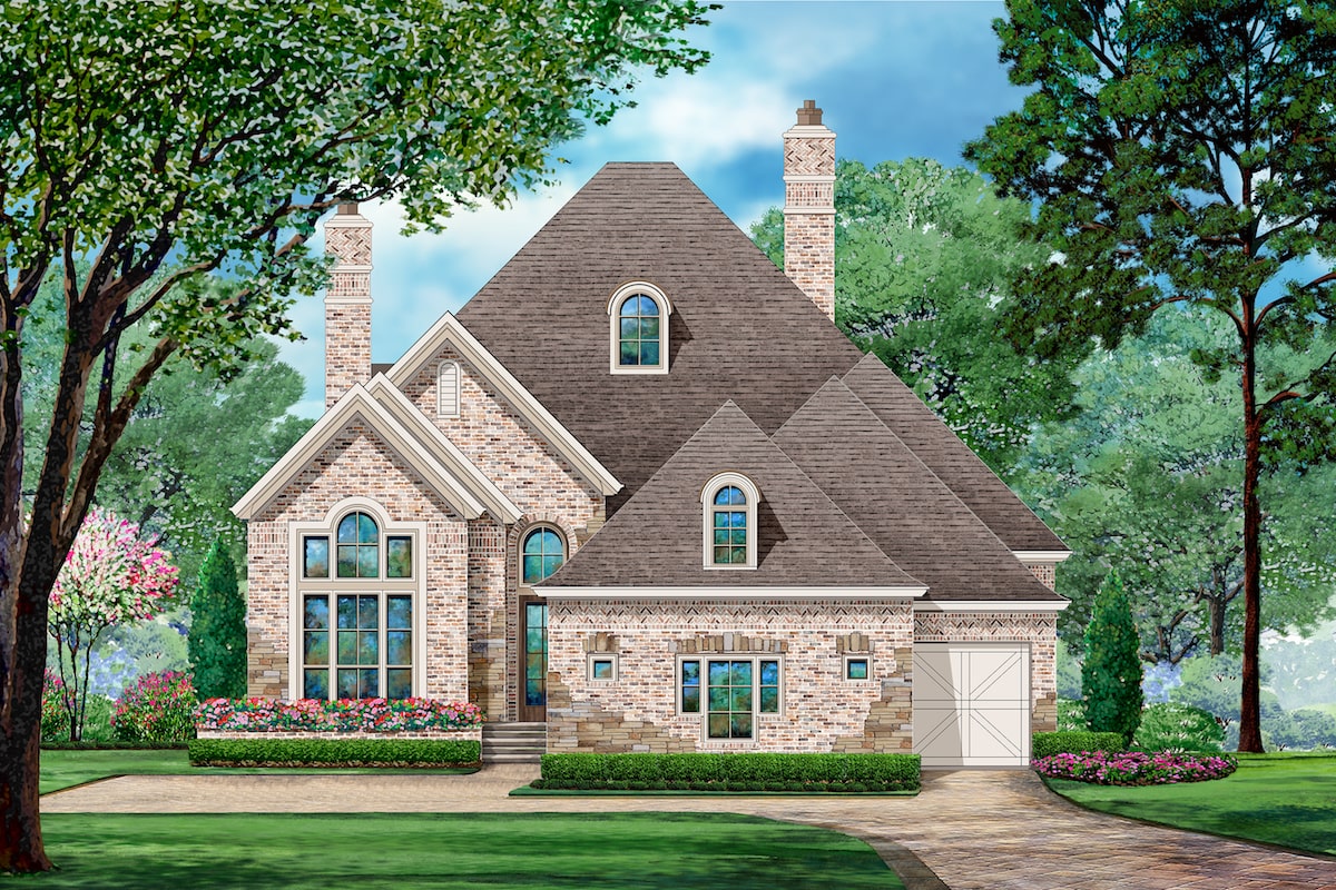 3-Bedroom, 2338 Sq Ft Tudor Home Plan - 195-1205 - Main Exterior