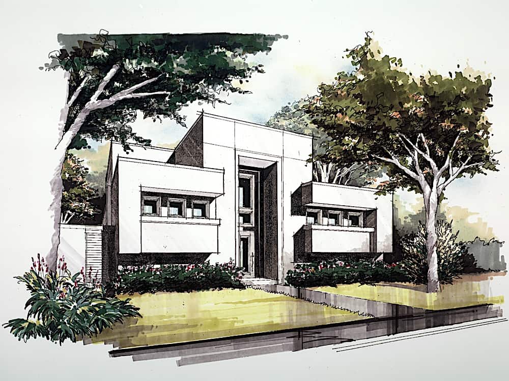 3-Bedroom, 4095 Sq Ft Modern Home - Plan #195-1228 - Main Exterior