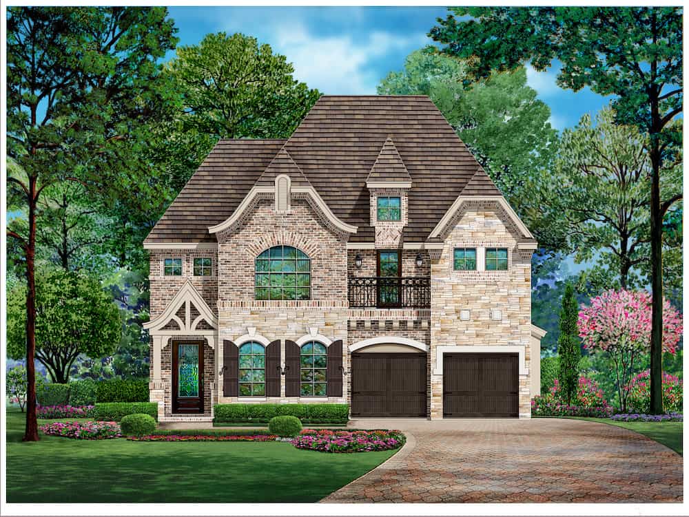 3-Bedroom, 3603 Sq Ft European House - Plan 195-1231 - Front Exterior