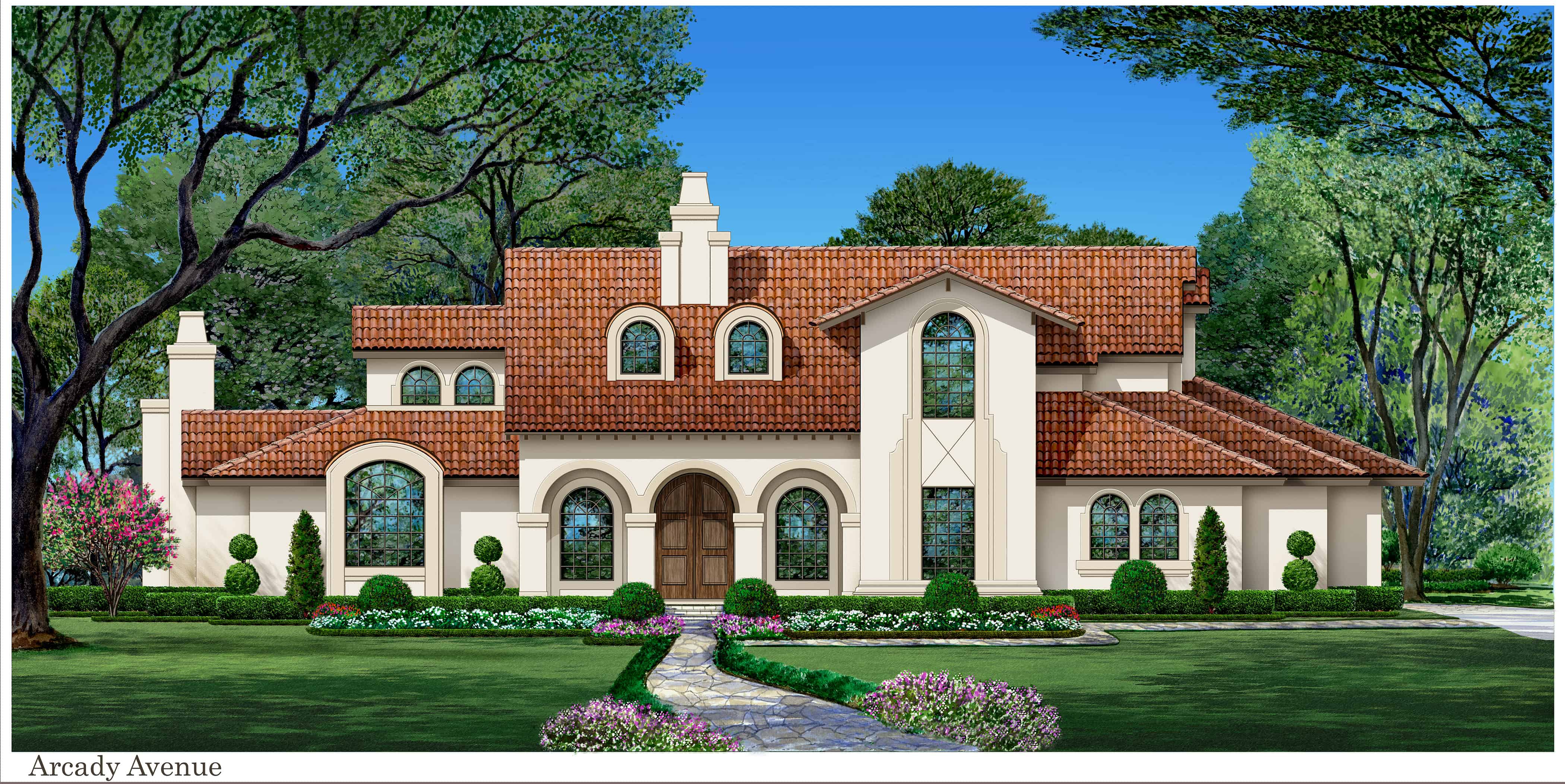 3-Bedroom, 3628 Sq Ft Mediterranean House - Plan #195-1260 - Front Exterior