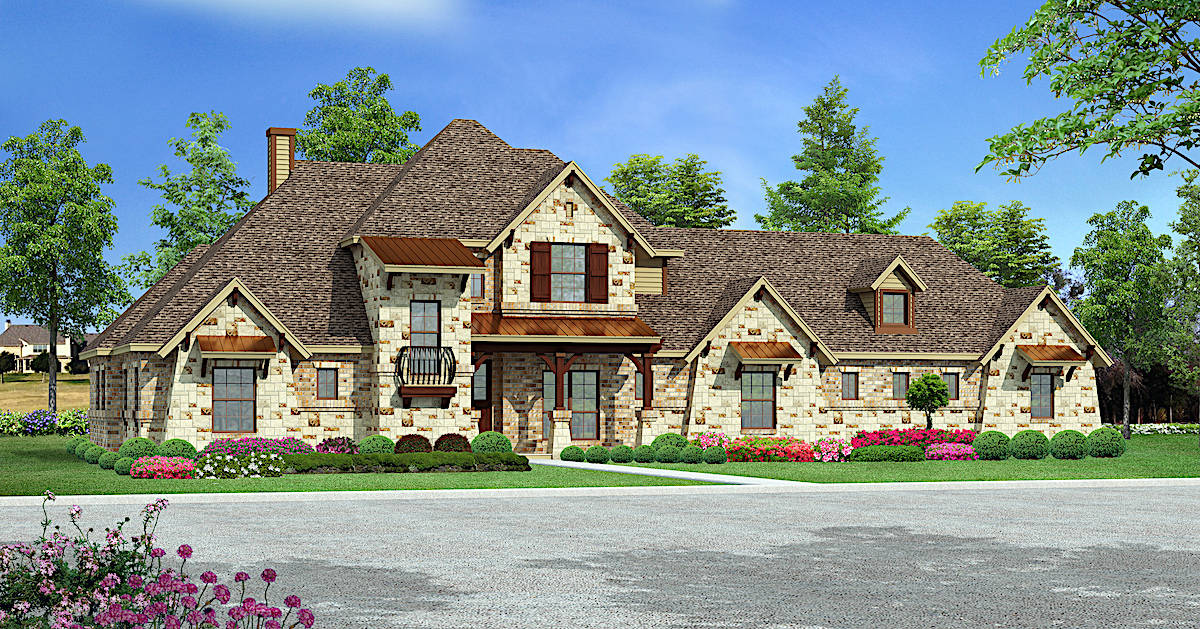 4-Bedroom, 3164 Sq Ft European House - Plan #195-1268 - Front Exterior