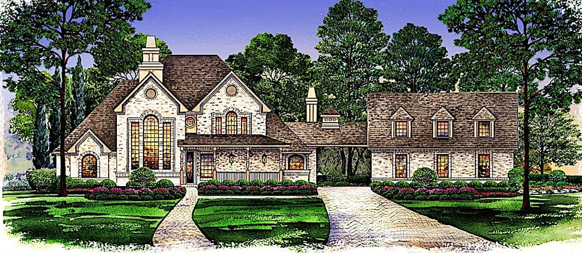 3-Bedroom, 2699 Sq Ft European House - Plan #195-1269 - Front Exterior