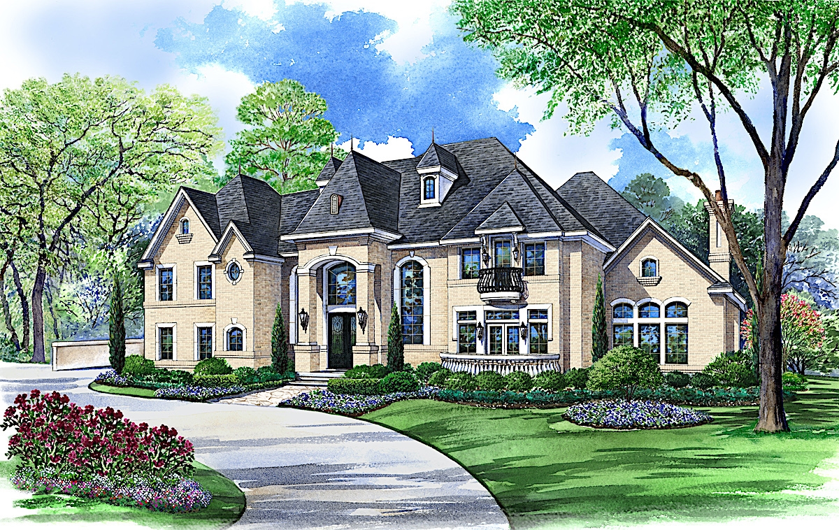 5-Bedroom, 8523 Sq Ft European House - Plan #195-1272 - Front Exterior