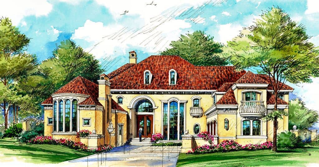 4-Bedroom, 5956 Sq Ft Mediterranean Home - Plan #195-1279 - Main Exterior