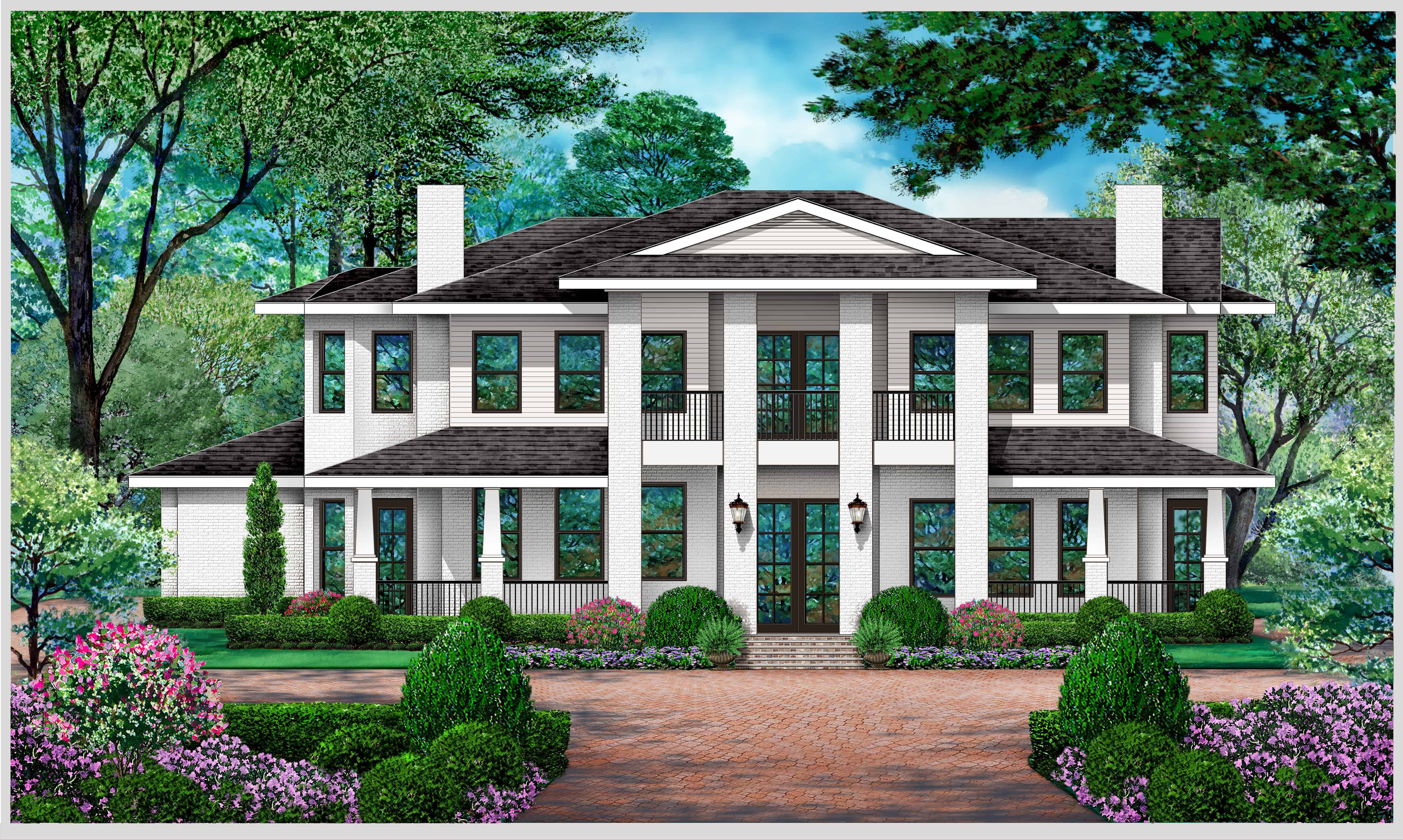 4-Bedroom, 3309 Sq Ft Luxury Home Plan - 195-1288 - Main Exterior